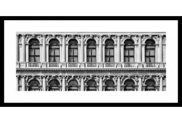 Rámovaný obraz Ca'rezzonico Palazzo 80x40 cm, černobílý