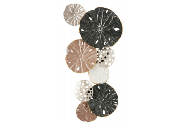 Kovová nástěnná dekorace Barevné kruhy, 30x65 cm