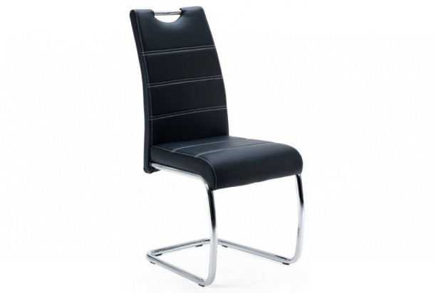 Jídelní židle Flora II, černá ekokůže