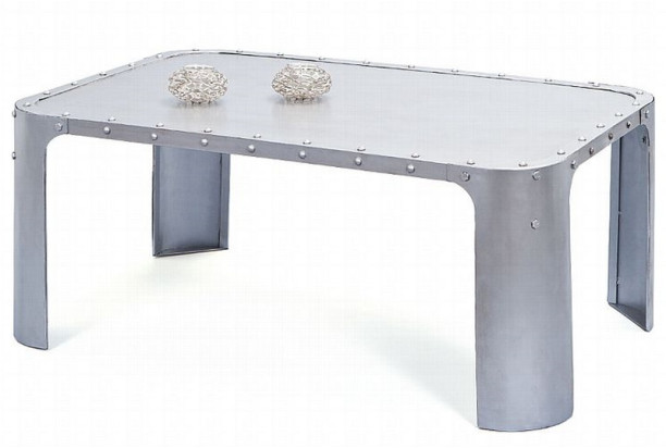 Konferenční stolek Gormur, šedý vintage povrch