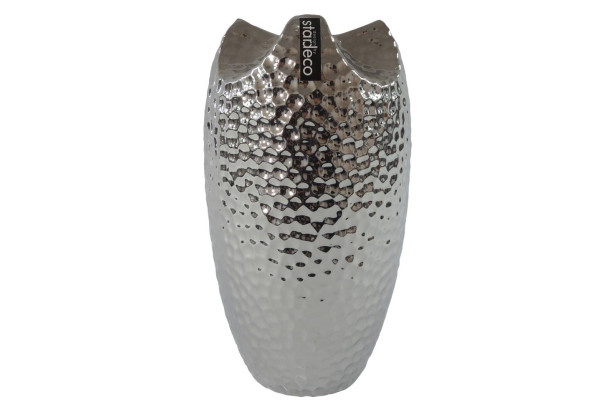 Váza Modern 24 cm, stříbrná, atypický tvar