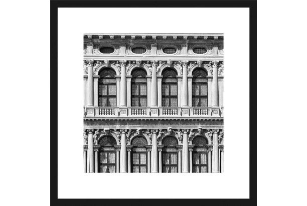 Rámovaný obraz Architektura 40x40 cm, černobílý