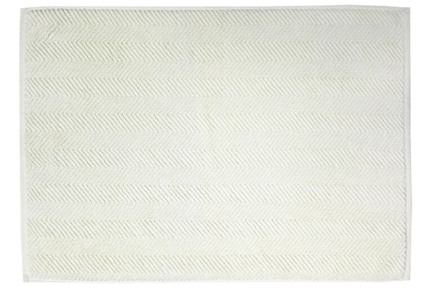 Koupelnová předložka Ocean, BIO bavlna, krémová, vlnkovaný vzor, 50x70 cm