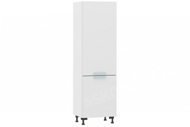Vysoká kuchyňská skříň One PO60D, bílý lesk, šířka 60 cm