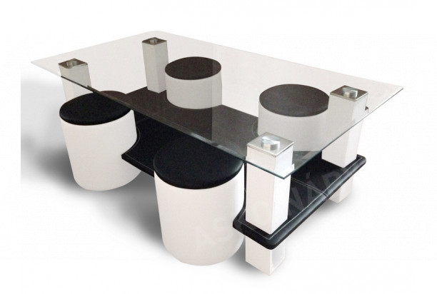 Konferenční stolek Festo, černo-bílý
