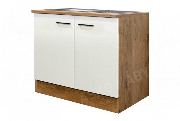Kuchyňská skříňka s dřezem Avila DSPU100ES, dub lancelot/krémová, šířka 100 cm