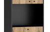 Vysoká skříňka Bospe, černý/dub wotan
