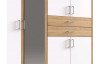 Šatní skříň Diver, 270 cm, bílá/dub sonoma
