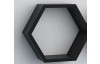 Sada 3 poliček Hexagon, černé