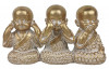 Dekorační soška Tři Buddhové 16 cm, zlatá