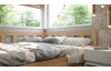 Rohová postel se zástěnou vlevo Tema L 180x200 cm, přírodní buk
