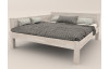 Rohová postel se zástěnou vlevo Fava L 180x200 cm, bělený buk