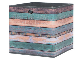 Úložný box Wood 1, motiv barevných prken
