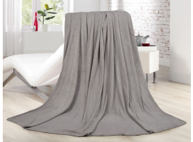 Fleecová deka Lara 220x240 cm, šedo-stříbrná