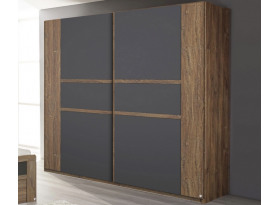 Šatní skříň Bernau, 226 cm, dub stirling/šedá
