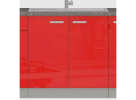 Kuchyňská dřezová skříňka Rose 80ZL, 80 cm, červený lesk