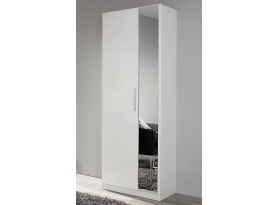 Šatní skříň Minosa, 69 cm, lesklá bílá