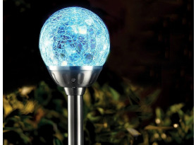 Solární lampa Koule, efekt praskliny, 34 cm