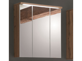 Koupelnová skříňka se zrcadlem Spalt, divoký dub wotan, LED osvětlení