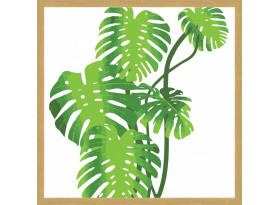 Rámovaný obraz Zelené listy, 40x40 cm