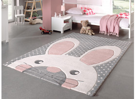 Dětský koberec Diamond Kids 120x170 cm, šedý motiv zajíček