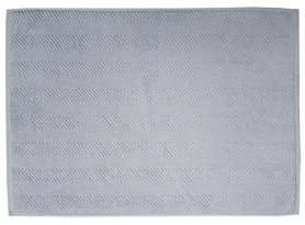 Koupelnová předložka Ocean, BIO bavlna, stříbrná, vlnkovaný vzor, 50x70 cm