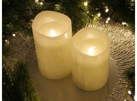 LED svíčka 12 cm, krémová, s voskem