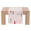 Vánoční běhoun na stůl Stromky 150x40 cm, bílý