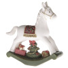 Vánoční dekorace Houpací kůň, bílá/zelená/červená