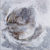 Ručně malovaný obraz Abstrakce 60x60 cm, bílá olejomalba