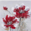 Ručně malovaný obraz Červené květiny II, 60x60 cm, olejomalba