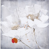 Ručně malovaný obraz Bílé velké květy II, 60x60 cm, olejomalba