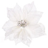Umělý květ Zasněžená vánoční hvězda 22 cm, bílá