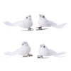 Vánoční dekorace/ozdoby (4 ks) Bílí ptáčci na klipu