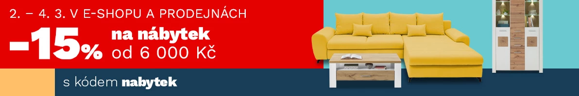 15 % nábytek nad 6000,- 200€ 2-4-3-2026
