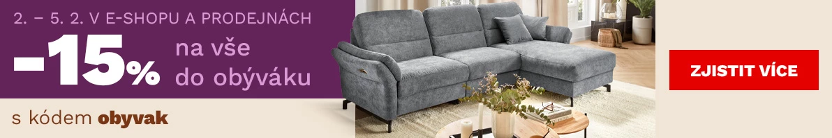 15 % na vše do obýváku 2-5-2-2026