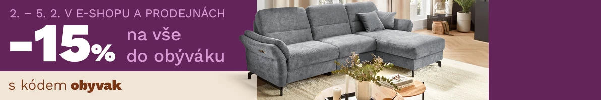 15 % na vše do obýváku 2-5-2-2026