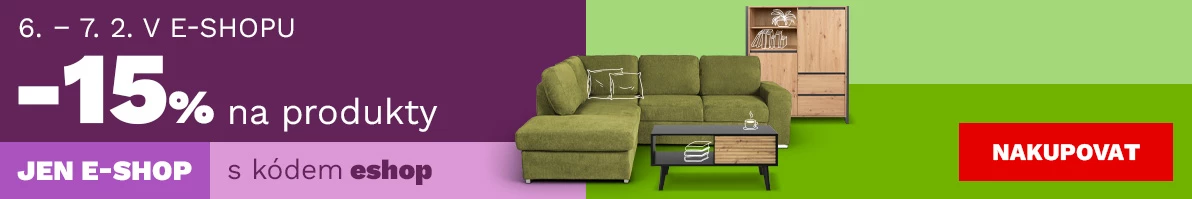 15 % na produkty jen v e-shopu 6-7-2-2026