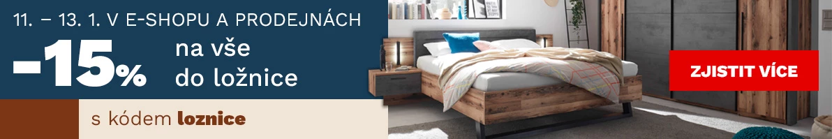15 % na vše do ložnice 11-13-1-2026