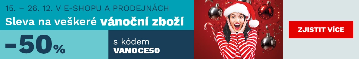 50 % na veškeré vánoční zboží 15.-26.12.2025