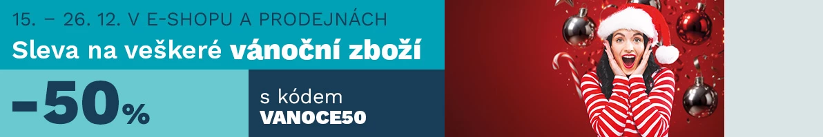 50 % na veškeré vánoční zboží 15.-26.12.2025