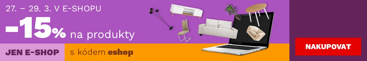 15 % na produkty jen v e-shopu 27-29-3-2026