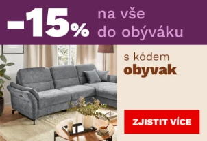 15 % na vše do obýváku 2-5-2-2026