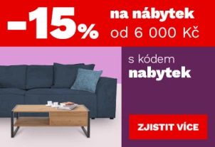 15 % nábytek nad 6000,- 200€ 14-16-12-2025