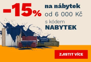 15 % nábytek nad 6000,- 200€ 29.6. - 1-7-2026