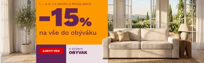 15 % na vše do obýváku 1-4-6-2026