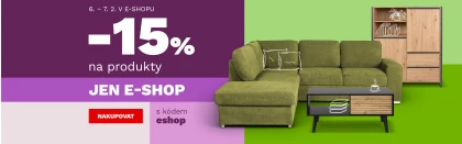 15 % na produkty jen v e-shopu 6-7-2-2026