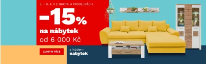15 % nábytek nad 6000,- 200€ 6-8-4-2026