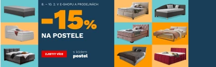 15 % na postele 8-10-2-2026