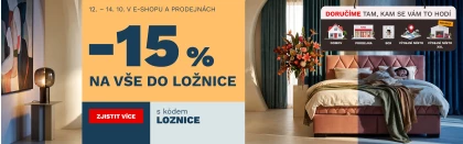 15 % na vše do ložnice 12-14-10-2026